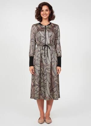 Robe longue manches longues manches longues beige K-DESIGN femme
