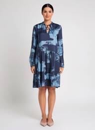 Robe courte manches longues manches longues bleu MARC AUREL femme