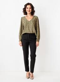 Blouse manches longues manches longues vert CREAM femme