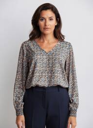 Blouse manches longues manches longues bleu CREAM femme