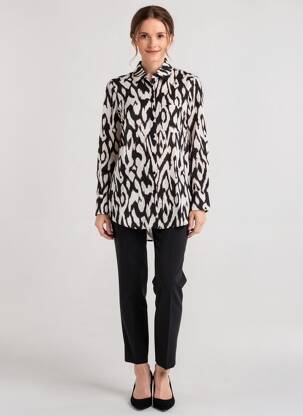 Tunique manches longues col chemisier noir MARC AUREL femme