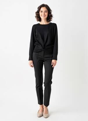 Pull stretch manches longues noir K-DESIGN femme