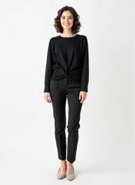 Pull stretch manches longues noir K-DESIGN femme