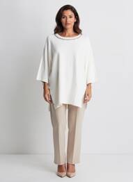 Pull stretch manches 3/4 beige CREAM femme