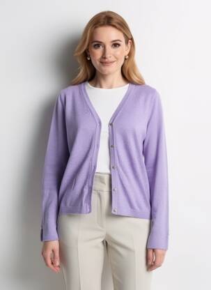 Gilet manches longues resserrée sur le bas violet CREAM femme