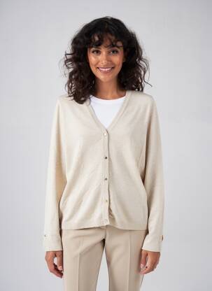 Gilet manches longues stretch beige CREAM femme