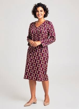Robe mi-longue manches longues manches longues violet MERI & ESCA femme