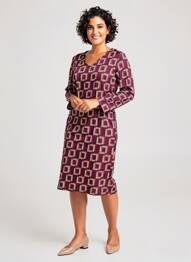 Robe mi-longue manches longues manches longues violet MERI & ESCA femme