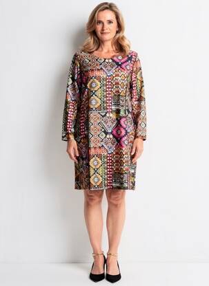 Robe courte manches longues manches longues noir GUY DUBOUIS femme