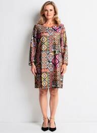 Robe courte manches longues manches longues noir GUY DUBOUIS femme