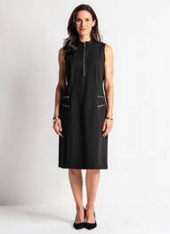 Robe mi-longue sans manche sans manche noir MERI & ESCA femme