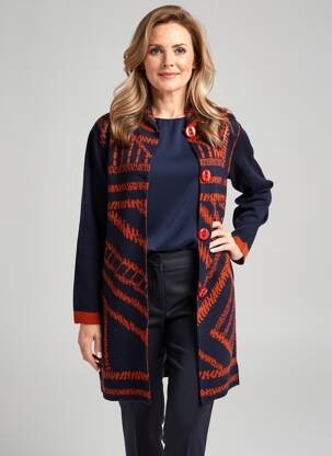 Gilet manches longues stretch bleu GUY DUBOUIS femme