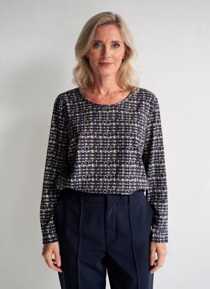 Sous-pull stretch manches longues bleu GUY DUBOUIS femme