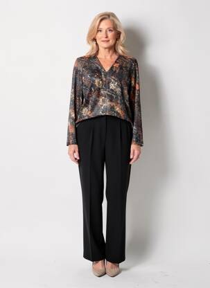 Pull coupe cintrée manches longues noir GUY DUBOUIS femme