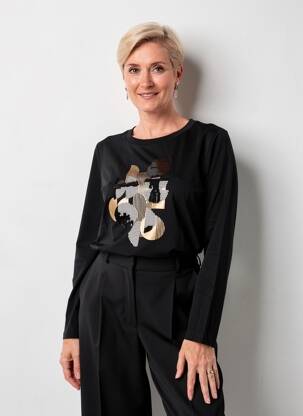 T-shirt manches longues manches longues noir OLSEN femme