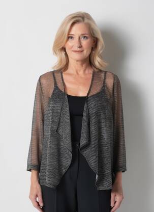 Gilet manches longues manches 3/4 argent GREGORY PAT femme