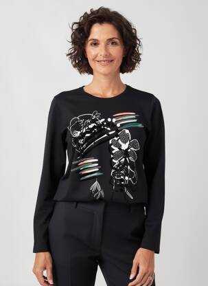 T-shirt manches longues manches longues noir GREGORY PAT femme
