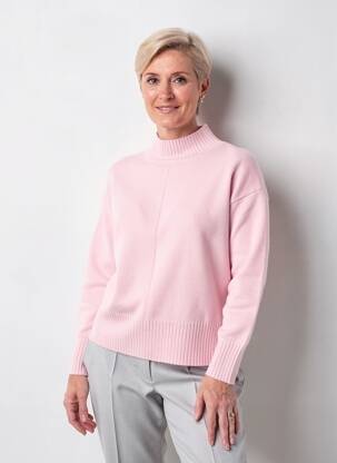 Pull coupe droite manches longues rose OLSEN femme