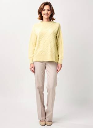 Pull coupe droite manches longues jaune OLSEN femme