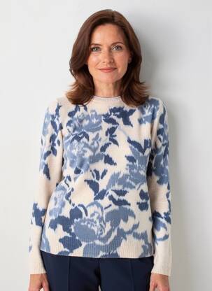 Pull coupe droite manches longues blanc OLSEN femme