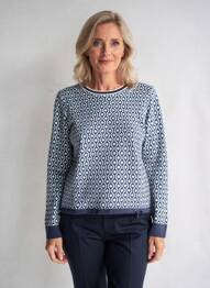 Pull col rond manches longues bleu OLSEN femme