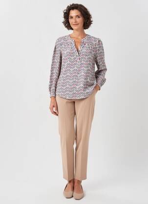 Blouse imprimé fantaisie manches longues bleu OLSEN femme