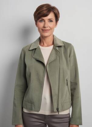 Veste casual tissage suedine vert OLSEN femme