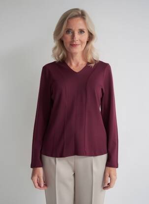 Pull coupe cintrée manches longues violet MERI & ESCA femme