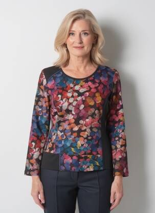 Pull coupe cintrée manches longues noir GUY DUBOUIS femme