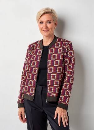 Veste casual col rond violet MERI & ESCA femme