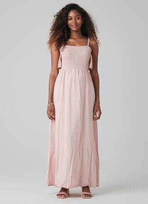 Robe maternité manches courtes rose SERAPHINE femme