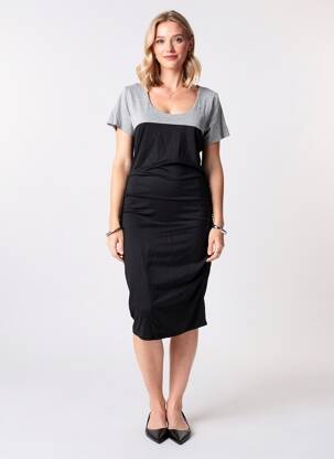 Robe maternité stretch noir SERAPHINE femme