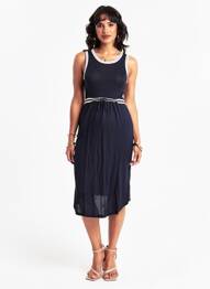 Robe maternité col rond bleu SERAPHINE femme