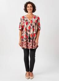 Tunique manches courtes coupe cintrée rouge GRIFFON femme