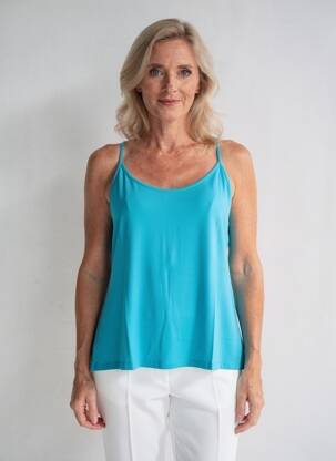 Top tissage jersey fines bretelles bleu GRIFFON femme