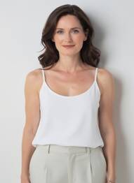 Top tissage jersey fines bretelles blanc GRIFFON femme