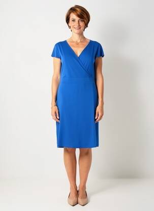 Robe mi-longue manches courtes manches courtes bleu TELMAIL femme