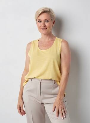 Débardeur stretch sans manche jaune GRIFFON femme