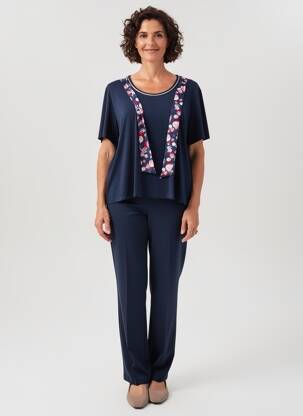 T-shirt manches longues manches longues bleu GRIFFON femme