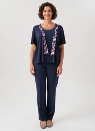 T-shirt manches longues manches longues bleu GRIFFON femme