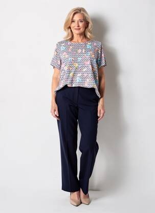 T-shirt stretch manches courtes bleu TELMAIL femme