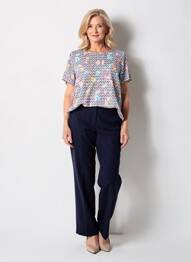T-shirt stretch manches courtes bleu TELMAIL femme