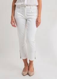 Pantalon 7/8 stretch taille normale blanc PAUL BRIAL femme