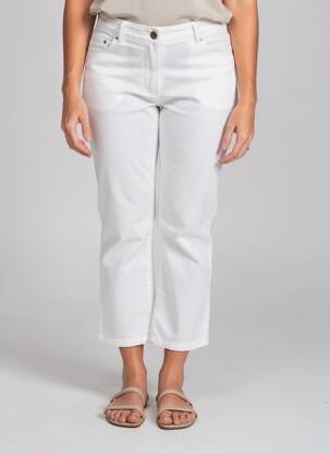Pantacourt stretch taille normale blanc PAUL BRIAL femme