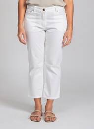 Pantacourt coupe droite taille normale blanc PAUL BRIAL femme