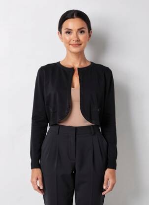 Boléro col rond noir PAUL BRIAL femme