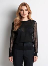 Top coupe cintrée manches longues noir PAUL BRIAL femme