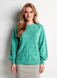 Pull coupe cintrée manches longues vert SEE THE MOON femme