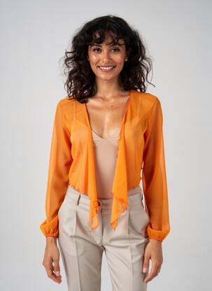 Boléro légère et transparente orange EVALINKA femme