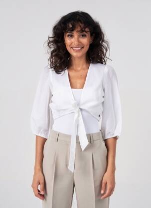 Boléro fermeture liens à nouer blanc SURKANA femme